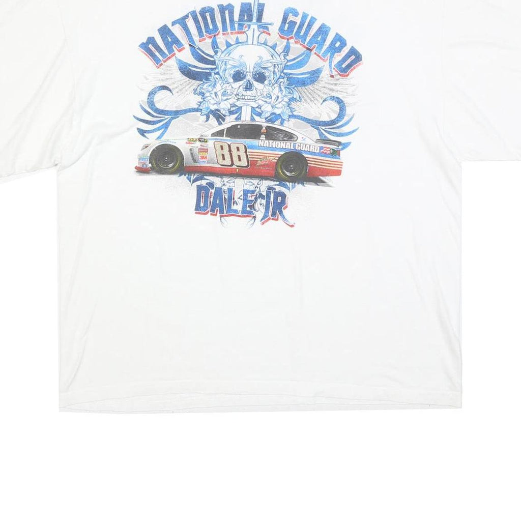 CHASE AUTHENTICS Mens White National Guard Dale Jr Graphic T-Shirt 2XL Short