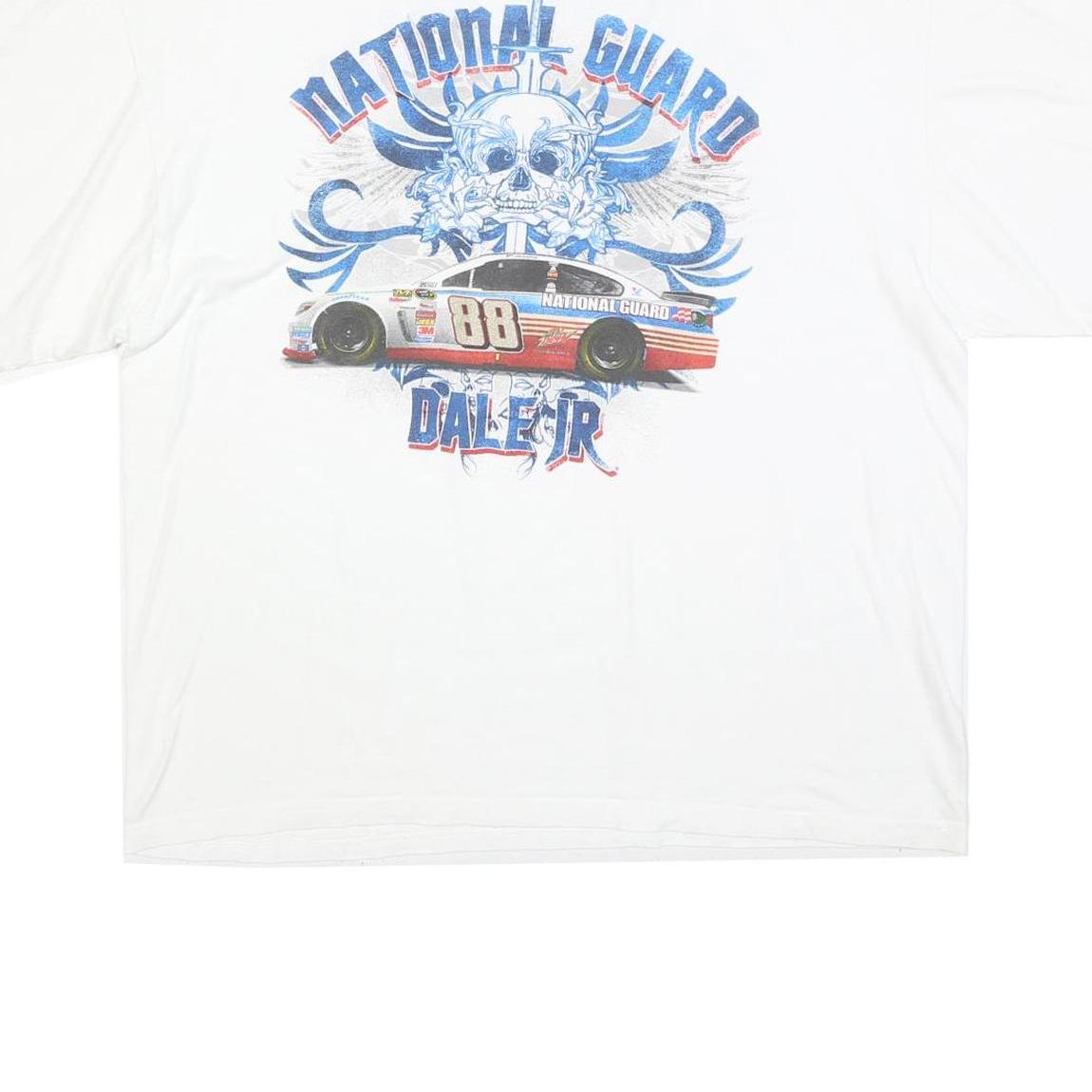 CHASE AUTHENTICS Mens White National Guard Dale Jr Graphic T-Shirt 2XL Short