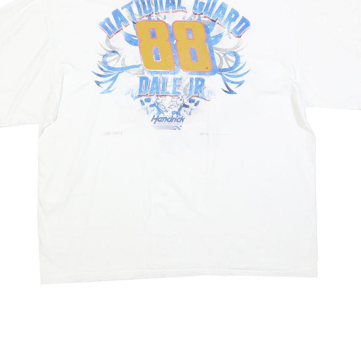 CHASE AUTHENTICS Mens White National Guard Dale Jr Graphic T-Shirt 2XL Short