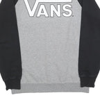 VANS Mens Grey & Black Sweatshirt Crew Neck M Cotton Blend Casual Pullover