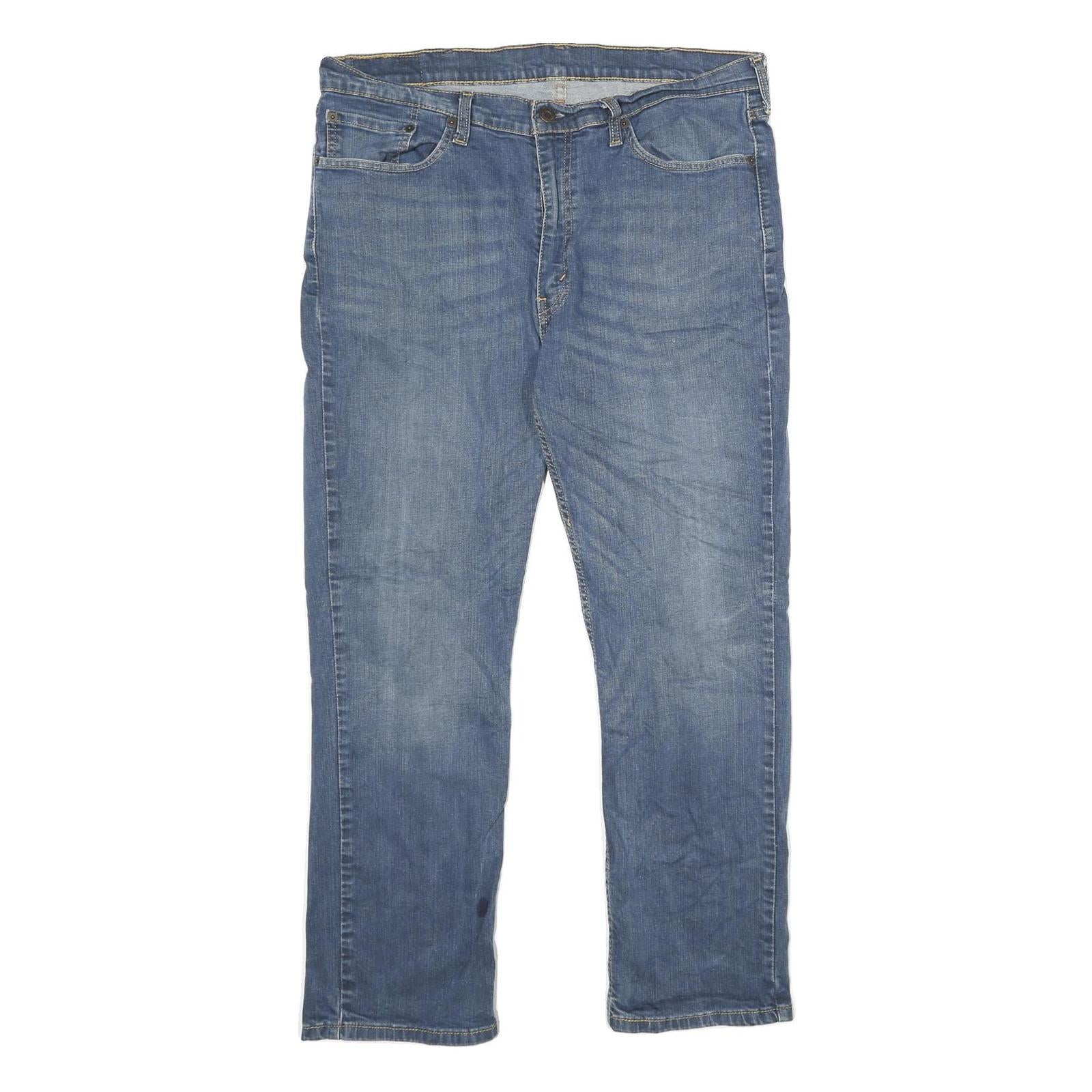 LEVI'S 514 CLASSIC Mens Jeans Blue Regular Straight Denim Medium W38 L30 Zip