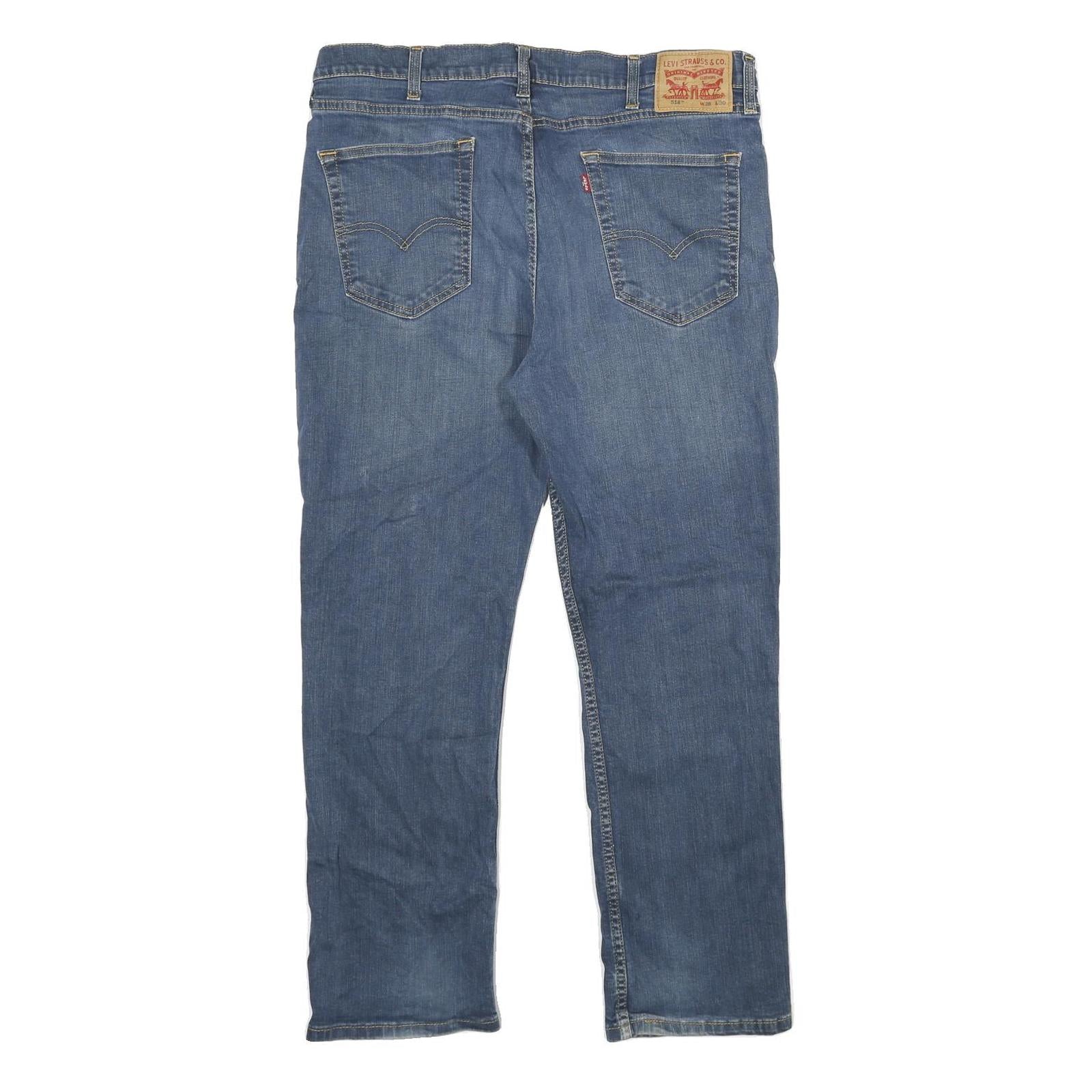 LEVI'S 514 CLASSIC Mens Jeans Blue Regular Straight Denim Medium W38 L30 Zip