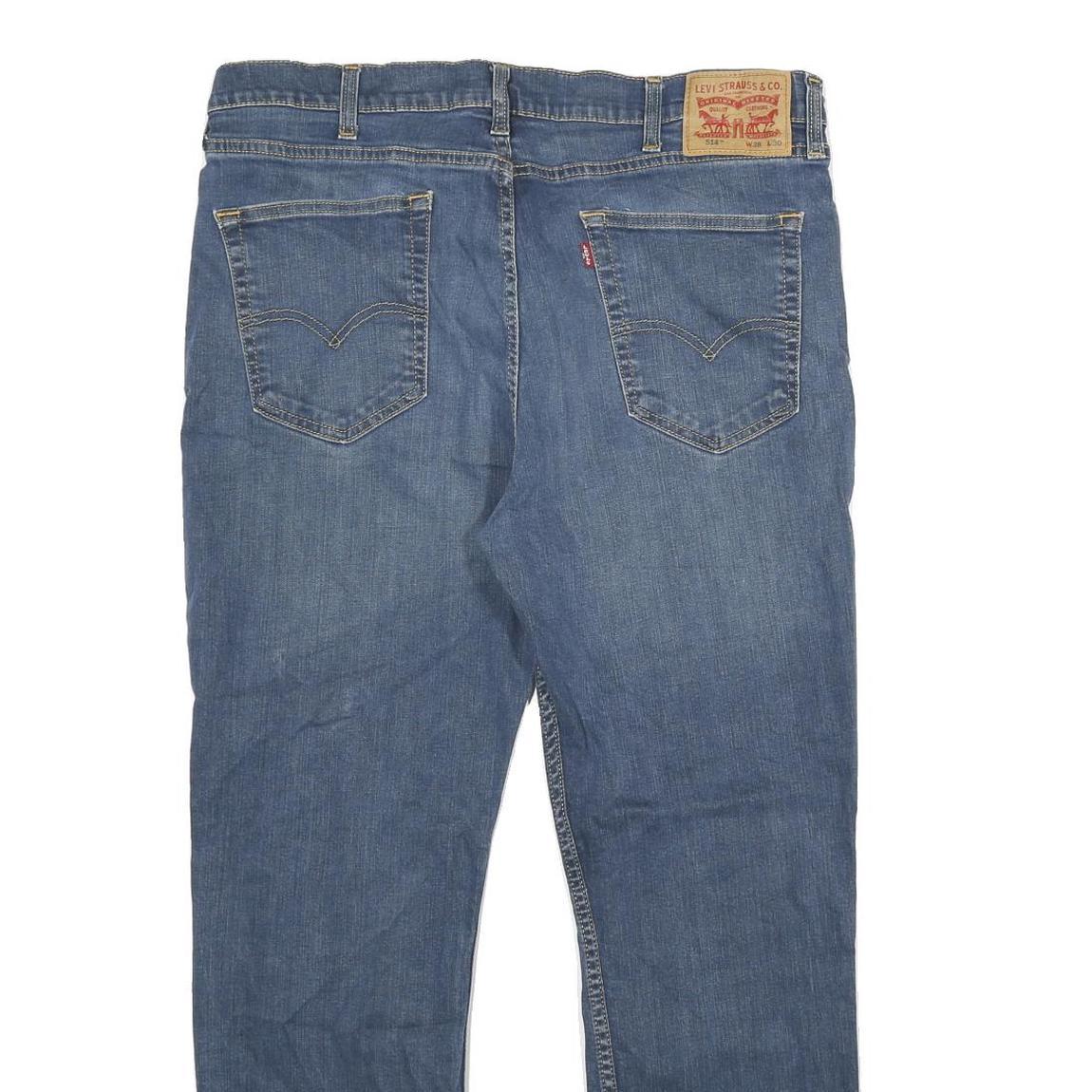 LEVI'S 514 CLASSIC Mens Jeans Blue Regular Straight Denim Medium W38 L30 Zip