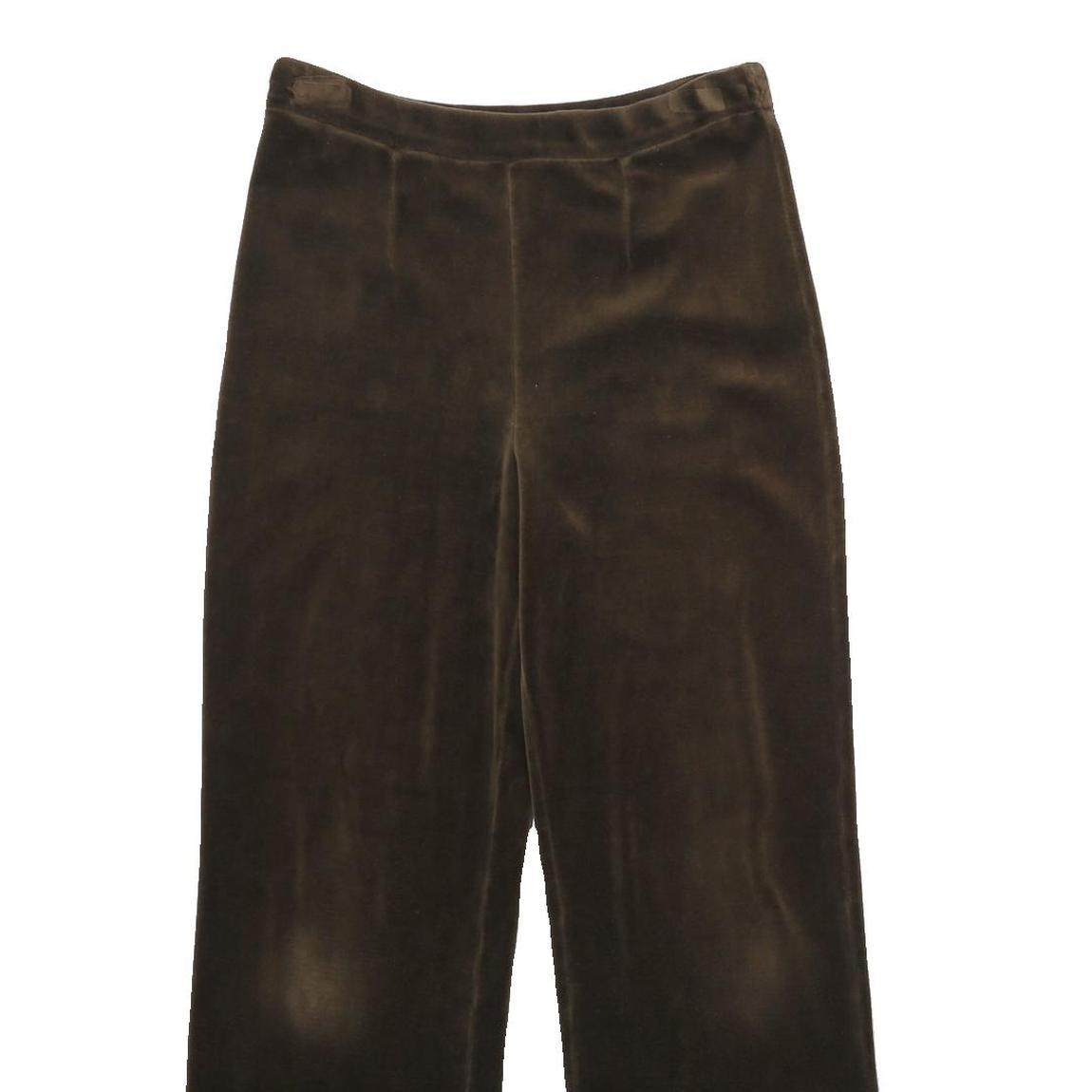 Womens Velvet Joggers Brown L W28 L32 Relaxed Straight Fit Comfortable Trousers