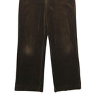 Womens Velvet Joggers Brown L W28 L32 Relaxed Straight Fit Comfortable Trousers