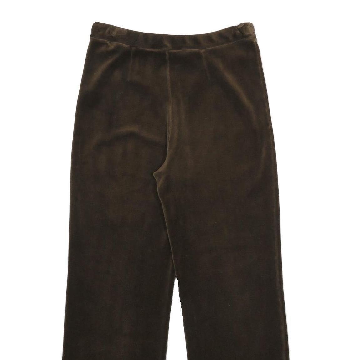 Womens Velvet Joggers Brown L W28 L32 Relaxed Straight Fit Comfortable Trousers