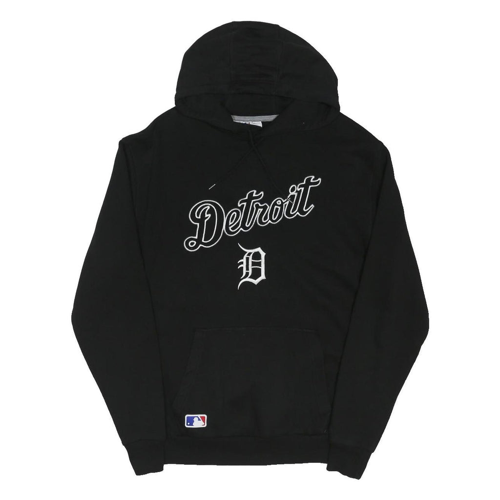 MLB Mens Black Detroit Hoodie L Cotton Blend Pullover Sports Sweater