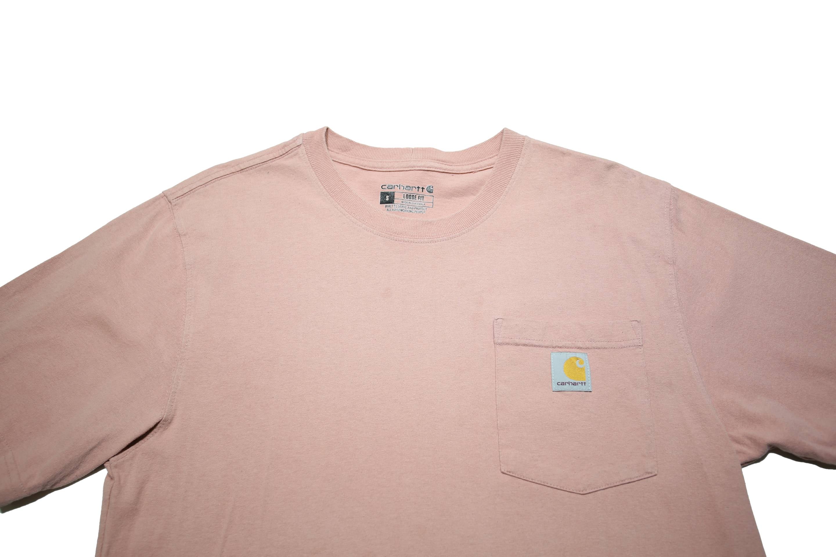 CARHARTT Mens Pink Pocket T-Shirt S Short Sleeve Crew Neck Cotton Casual