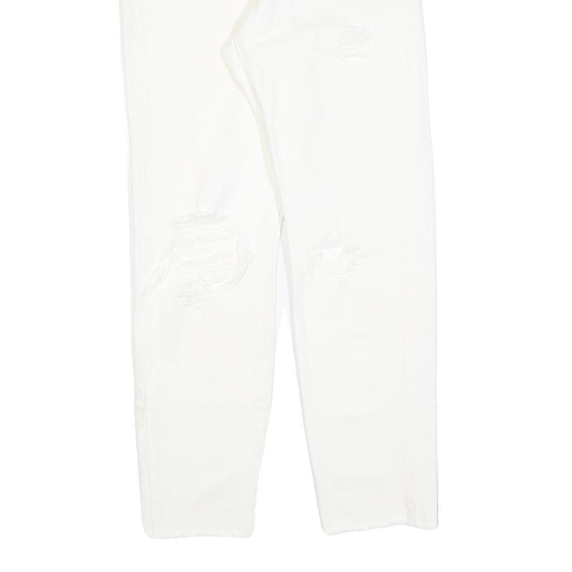 LEVI'S Womens White Regular Fit Straight Denim Jeans W26 L28 Classic Button