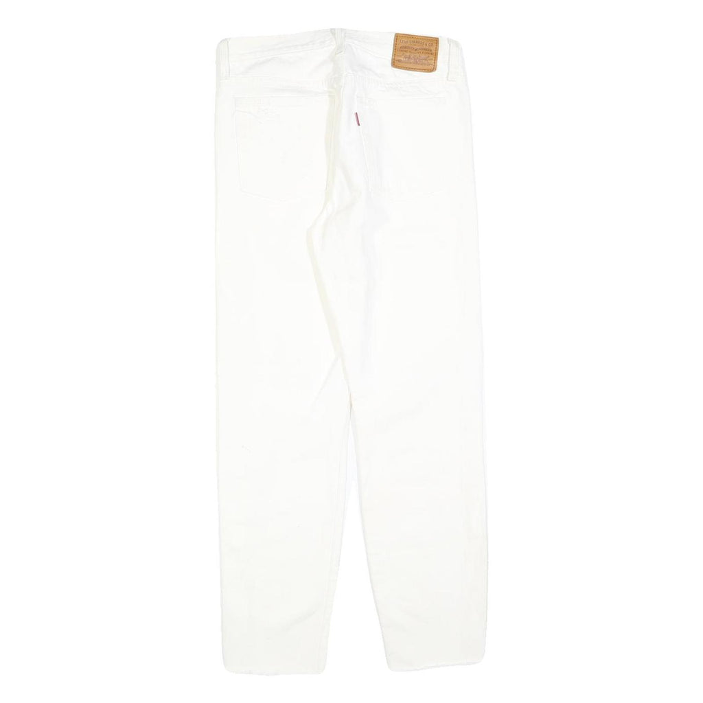 LEVI'S Womens White Regular Fit Straight Denim Jeans W26 L28 Classic Button