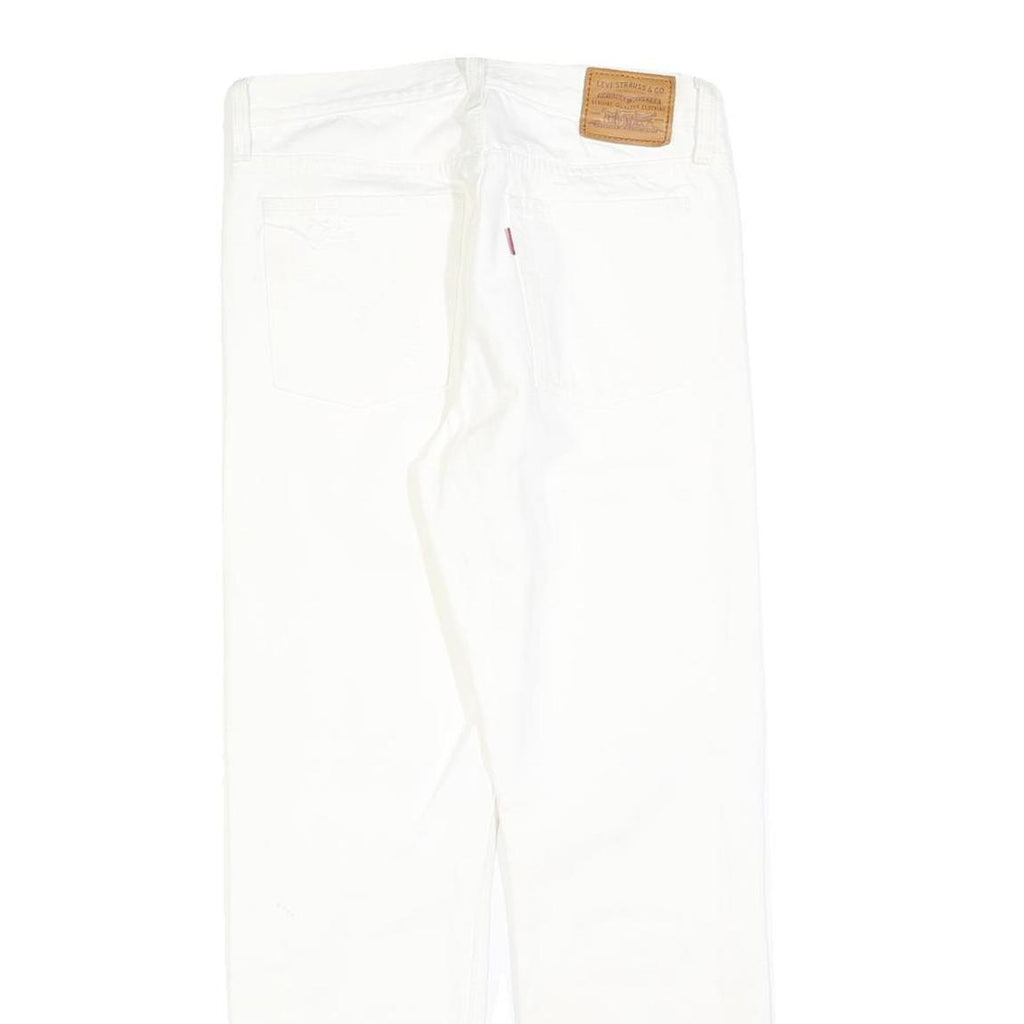 LEVI'S Womens White Regular Fit Straight Denim Jeans W26 L28 Classic Button