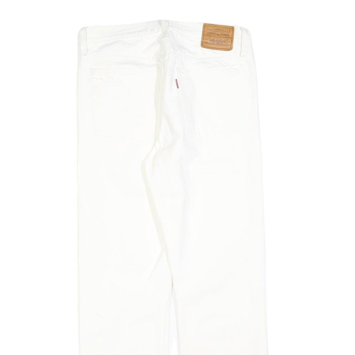 LEVI'S Womens White Regular Fit Straight Denim Jeans W26 L28 Classic Button