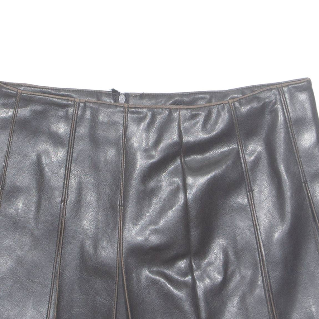 Womens Pleated Skirt Brown Short M
