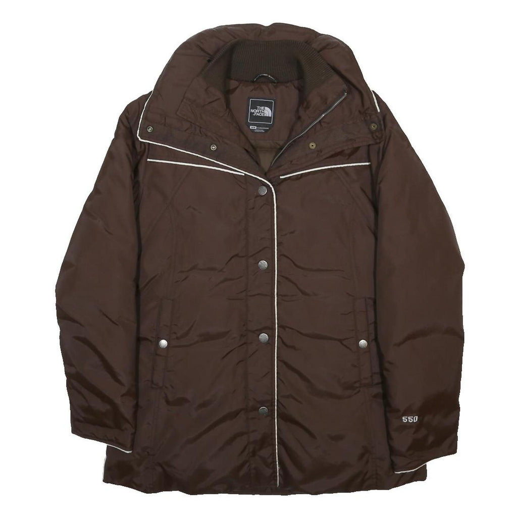 THE NORTH FACE Womens Brown Nylon Jacket M Plain Zip Outdoor Casual Warm