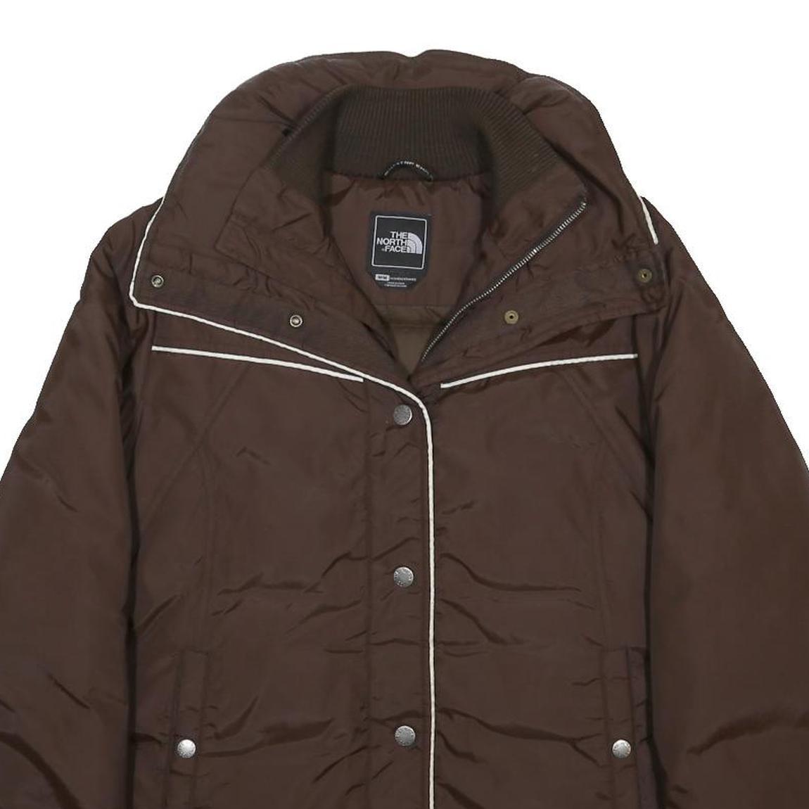 THE NORTH FACE Womens Brown Nylon Jacket M Plain Zip Outdoor Casual Warm
