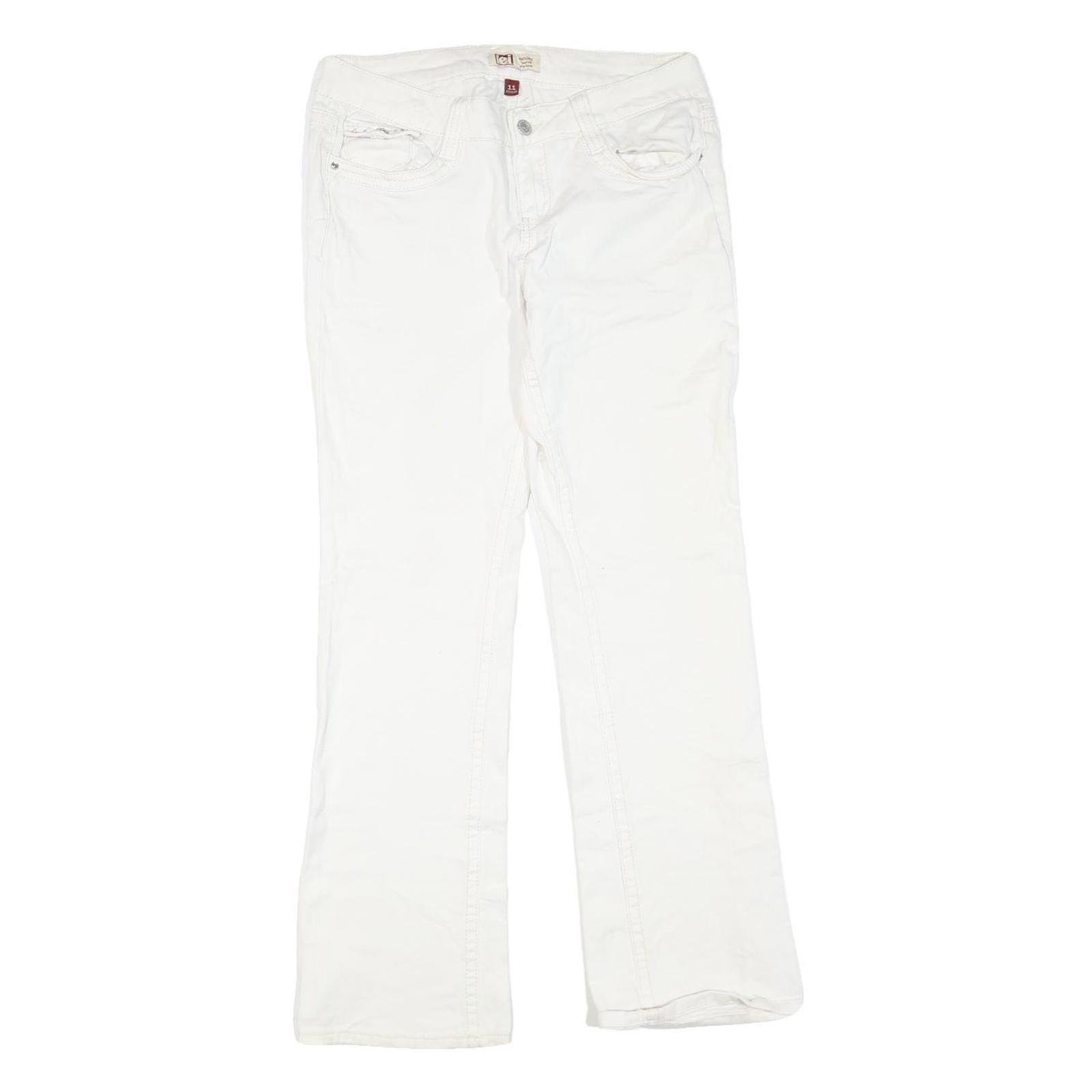 LEI Womens White Regular Bootcut Denim Jeans Cotton Blend Light W32 L30