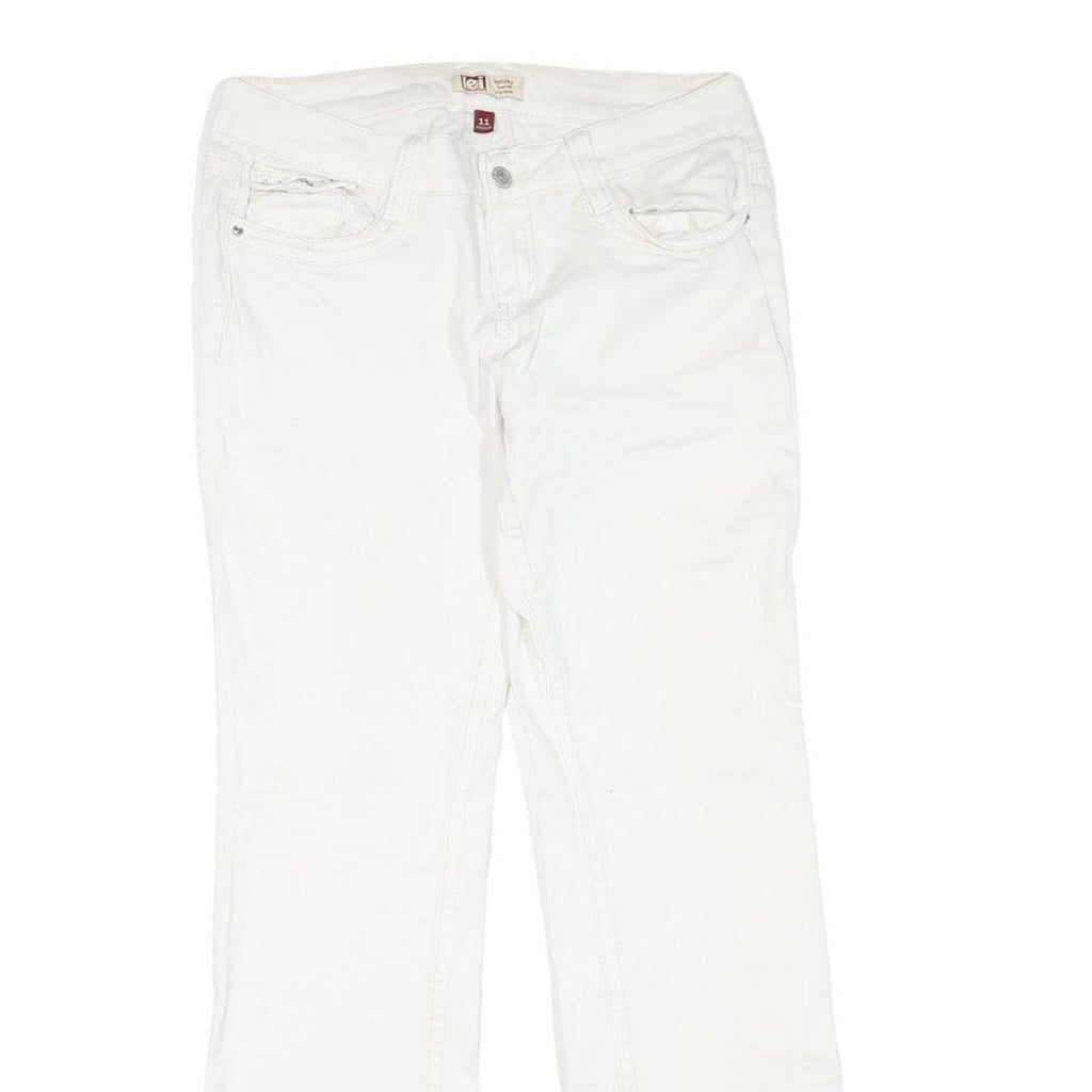 LEI Womens White Regular Bootcut Denim Jeans Cotton Blend Light W32 L30