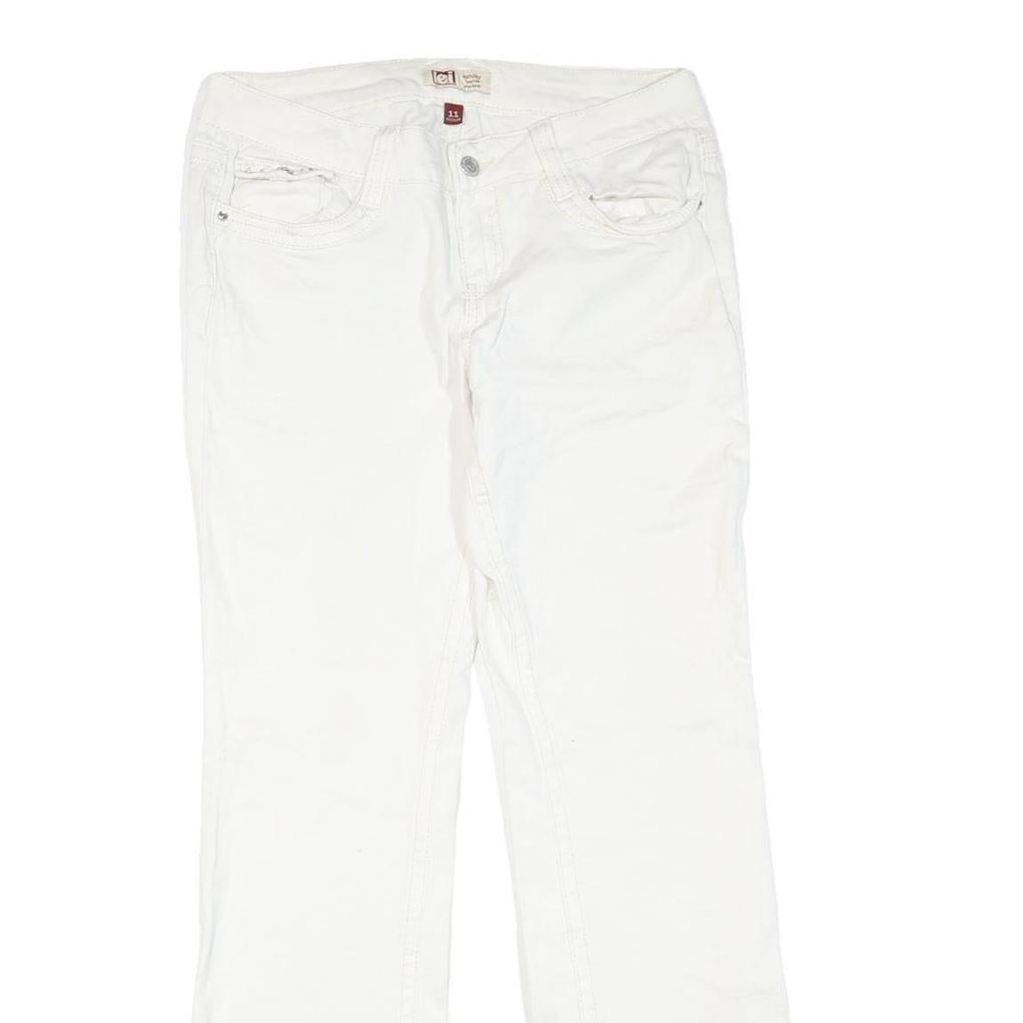 LEI Womens White Regular Bootcut Denim Jeans Cotton Blend Light W32 L30