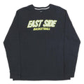 NIKE Mens Black East Side Basketball Graphic T-Shirt XL Long Sleeve Crew Neck
