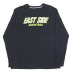 NIKE Mens Black East Side Basketball Graphic T-Shirt XL Long Sleeve Crew Neck