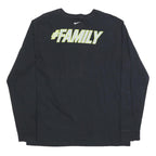 NIKE Mens Black East Side Basketball Graphic T-Shirt XL Long Sleeve Crew Neck