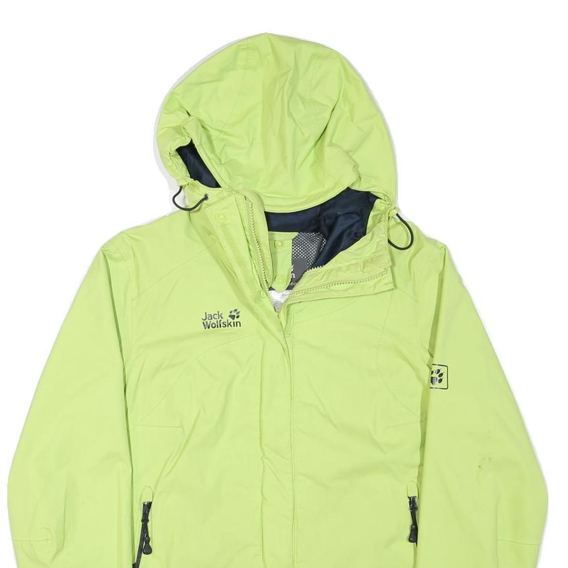 JACK WOLFSKIN Womens Yellow Jacket S Polyester Blend Outdoor Zip Hooded Pocket