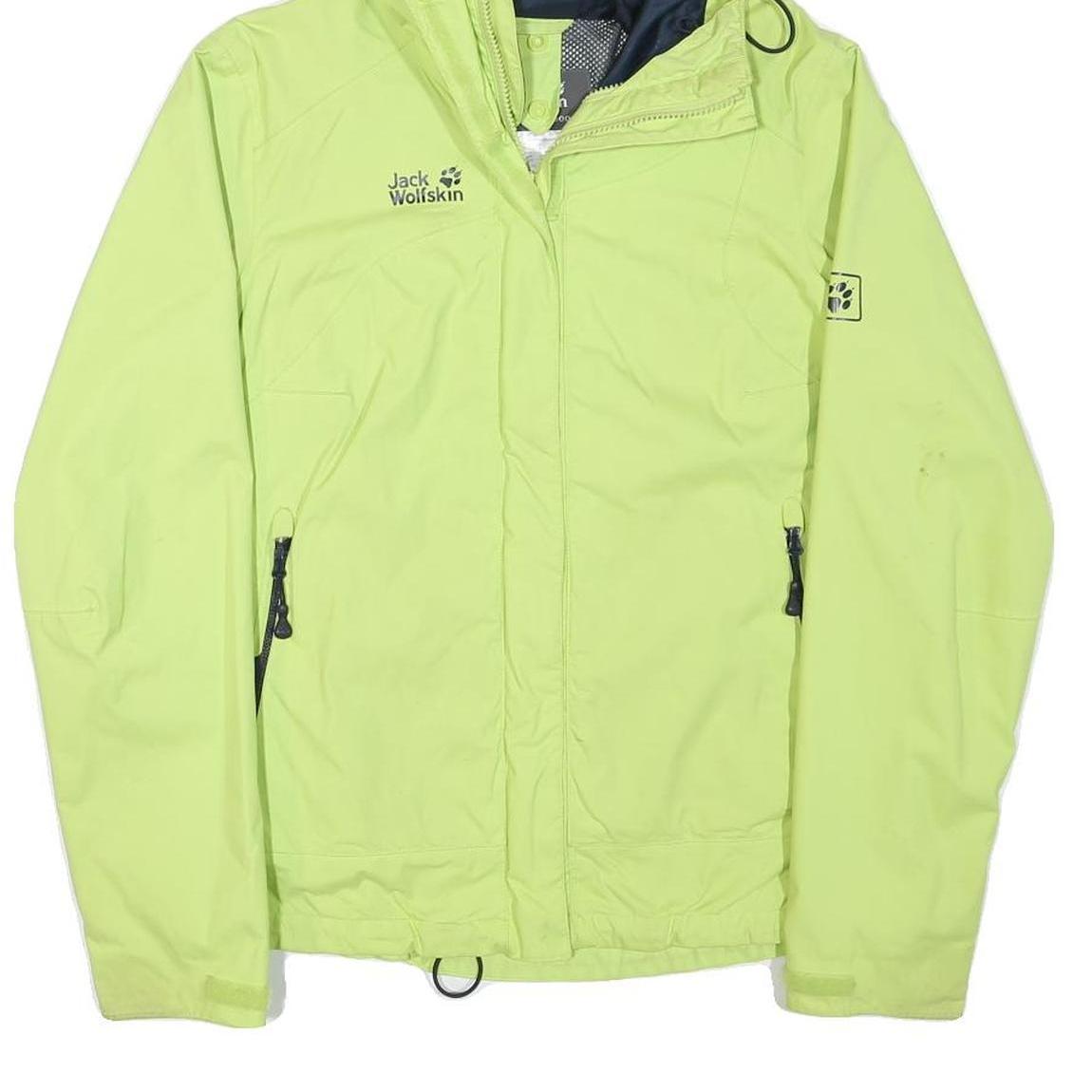 JACK WOLFSKIN Womens Yellow Jacket S Polyester Blend Outdoor Zip Hooded Pocket