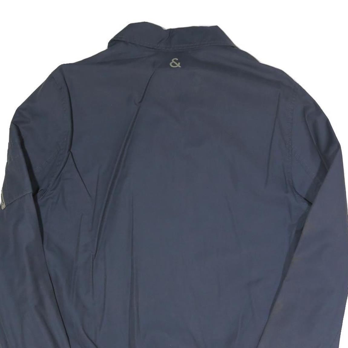 ESSENTIAL HERITAGE Mens Navy Blue Zip Jacket L Polyester Blend Plain Casual