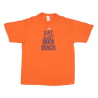 Mens Orange Denver Broncos Graphic T-Shirt M Short Sleeve Crew Neck Cotton Blend