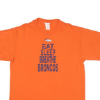 Mens Orange Denver Broncos Graphic T-Shirt M Short Sleeve Crew Neck Cotton Blend