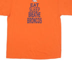 Mens Orange Denver Broncos Graphic T-Shirt M Short Sleeve Crew Neck Cotton Blend