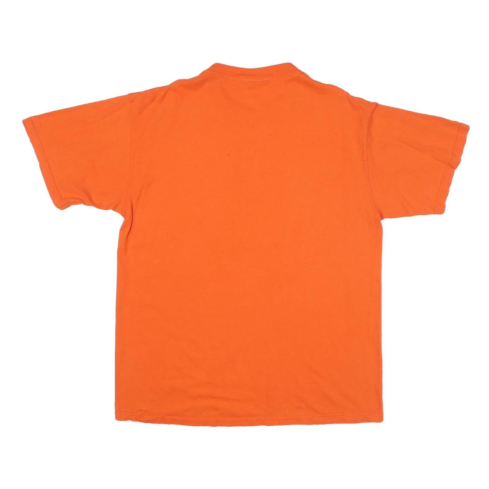 Mens Orange Denver Broncos Graphic T-Shirt M Short Sleeve Crew Neck Cotton Blend