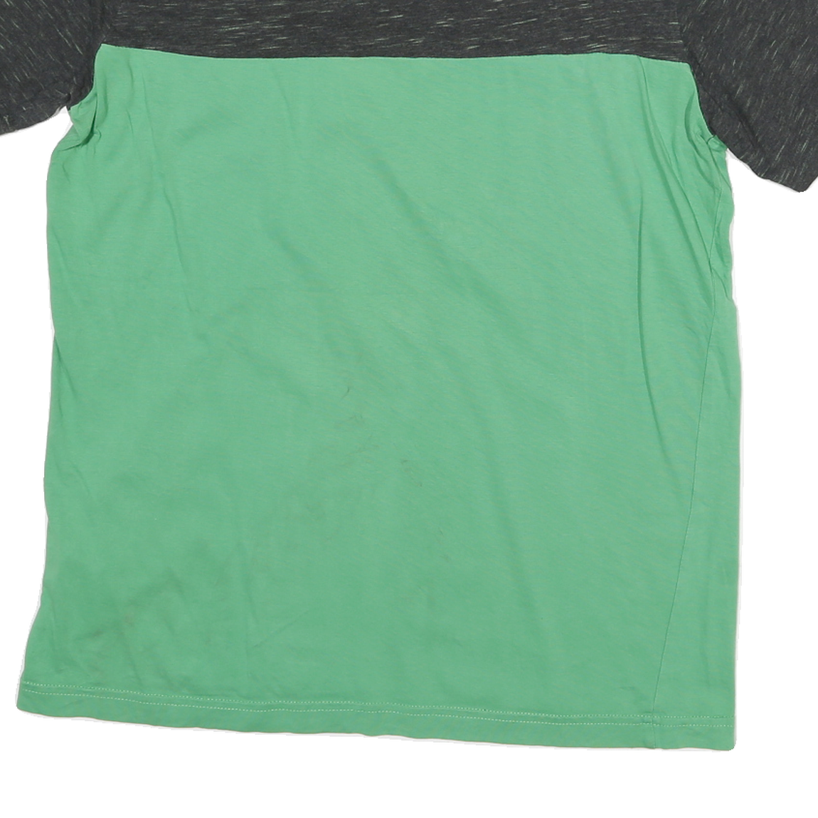 PUMA Mens Grey & Green Cotton Blend T-Shirt S Short Sleeve Round Neck Casual