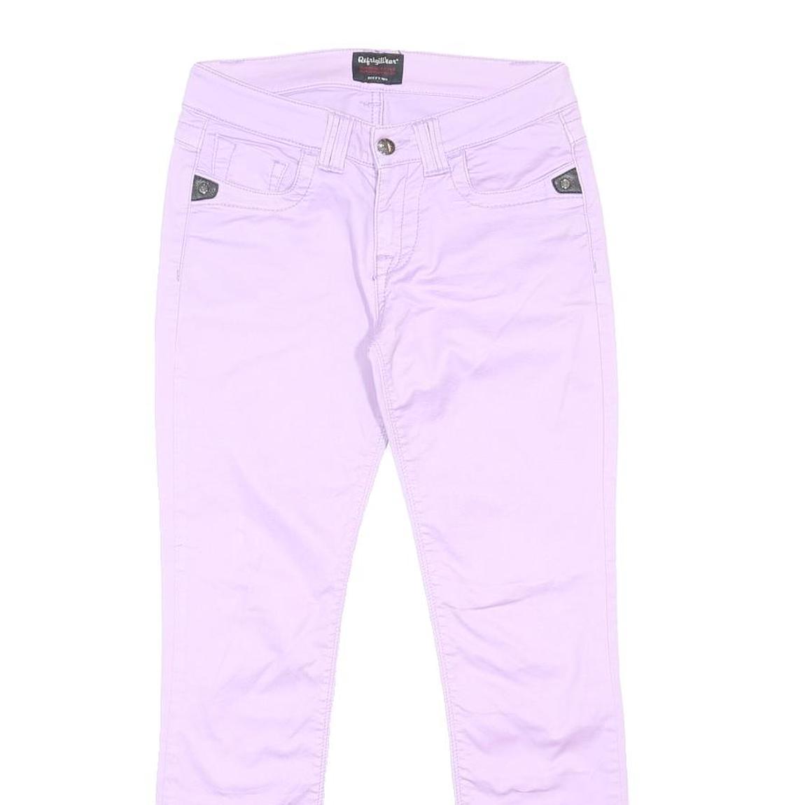 REFRIGIWEAR Womens Jeans Lilac Slim Skinny Cotton Blend W26 L27 Stylish Zip