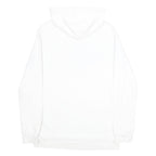 ADIDAS Mens White Hoodie M Trefoil Logo Pullover Cotton Blend Casual