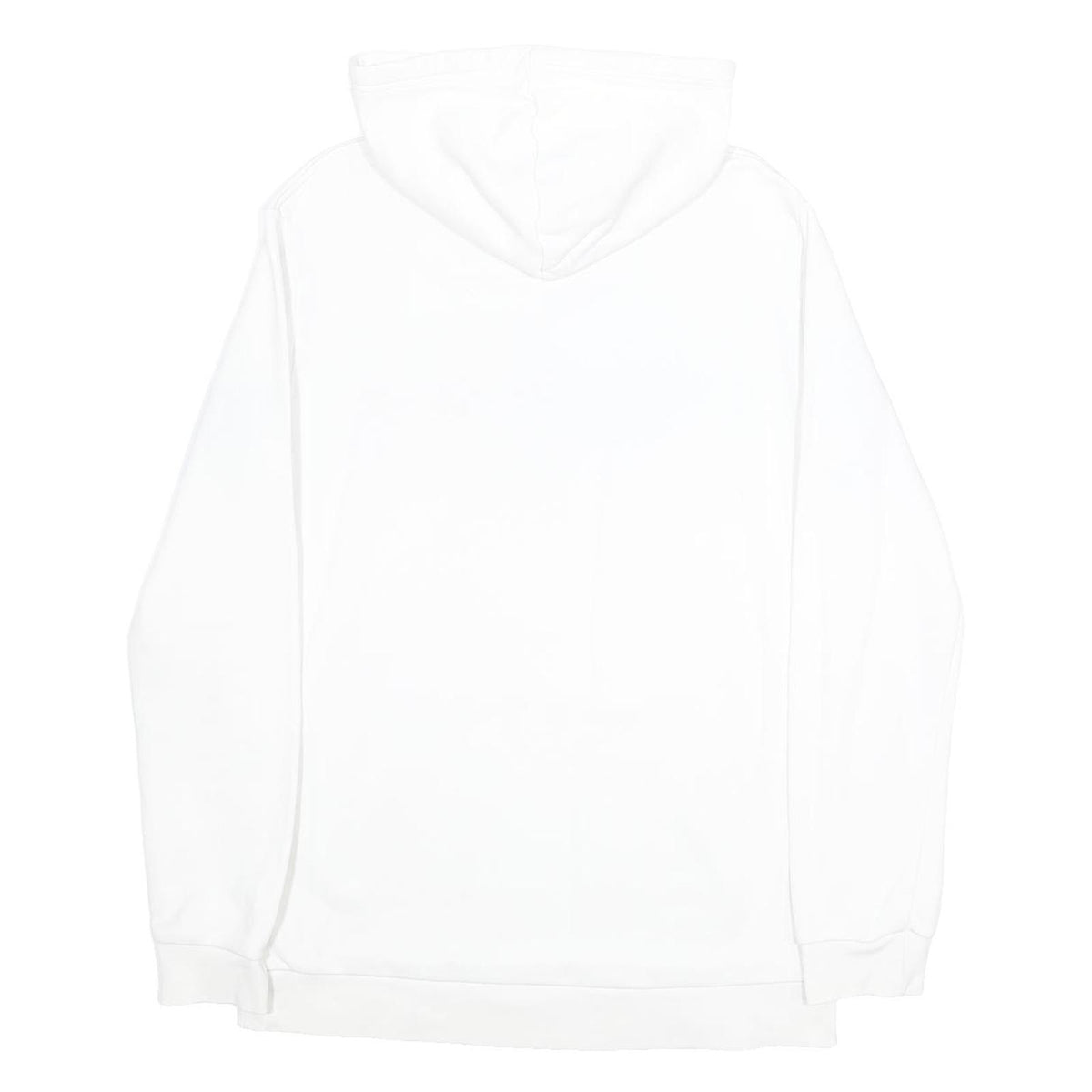 ADIDAS Mens White Hoodie M Trefoil Logo Pullover Cotton Blend Casual