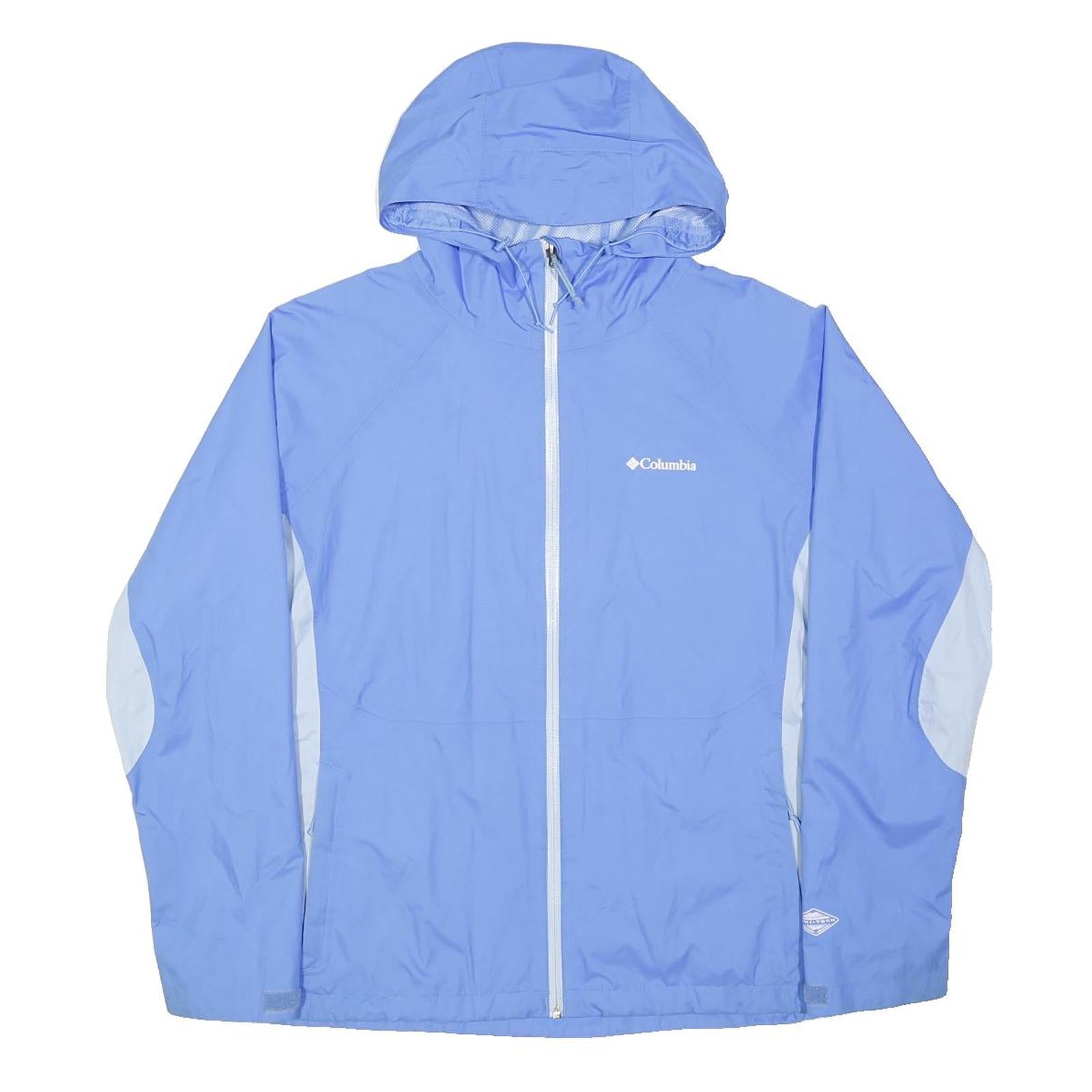 COLUMBIA Mens Blue & White Outdoor Jacket XL Polyester Lightweight Windbreaker