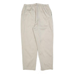LANDS END Womens Cotton Blend Beige Relaxed Straight Trousers W30 L30 Casual