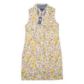 TOMMY HILFIGER Womens Yellow Floral Sleeveless Shirt Dress Cotton S Summer