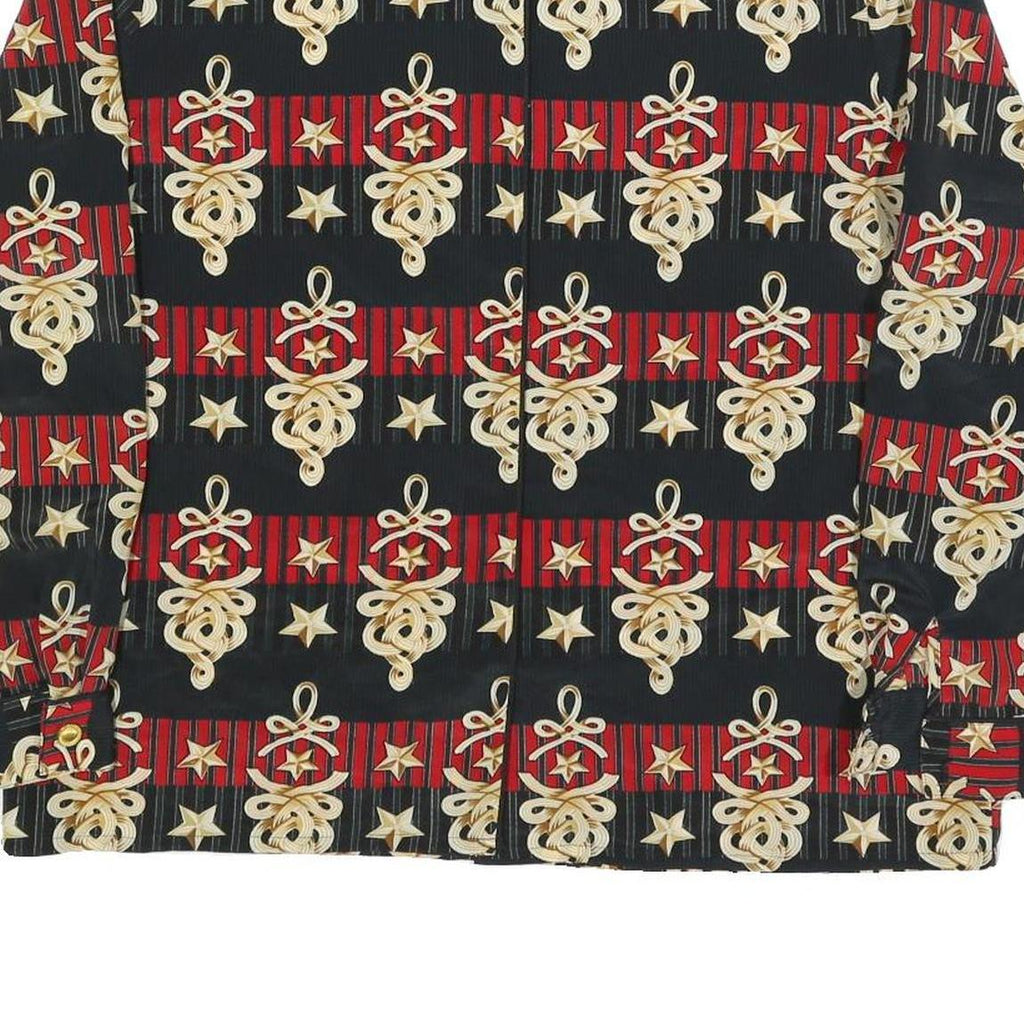 BORA BORA Womens Black & Red Printed Top Long Sleeve Round Neck L