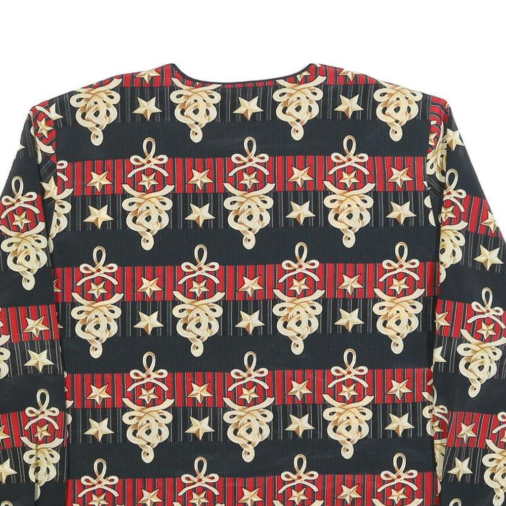 BORA BORA Womens Black & Red Printed Top Long Sleeve Round Neck L