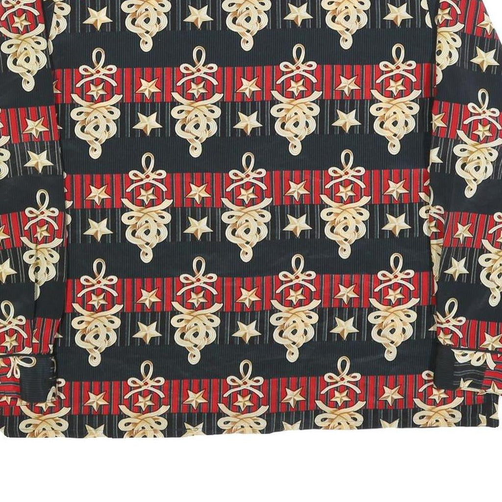 BORA BORA Womens Black & Red Printed Top Long Sleeve Round Neck L