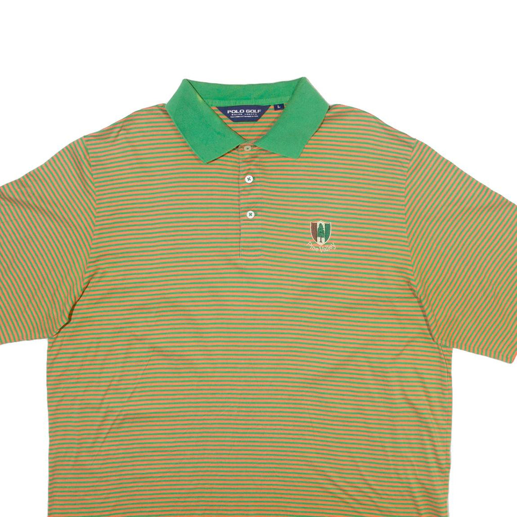 RALPH LAUREN POLO GOLF Mens Polo Shirt Green Striped L