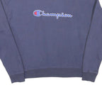 CHAMPION Mens Blue Cotton Blend Crew Neck L L Logo Sweatshirt