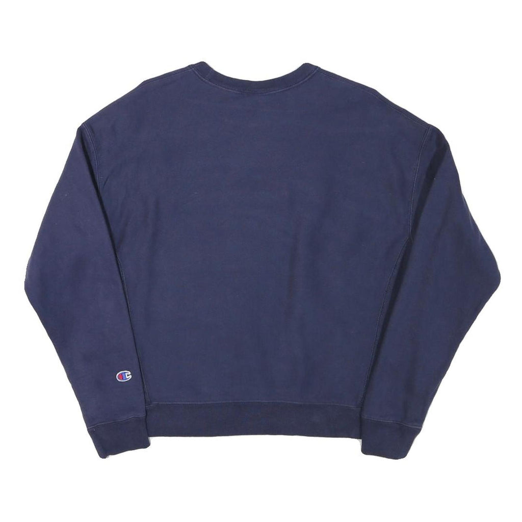 CHAMPION Mens Blue Cotton Blend Crew Neck L L Logo Sweatshirt