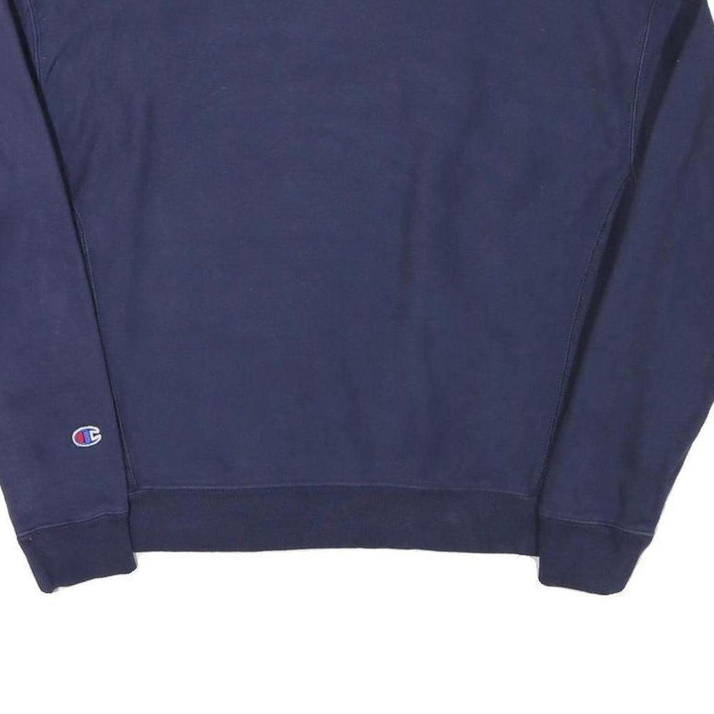CHAMPION Mens Blue Cotton Blend Crew Neck L L Logo Sweatshirt