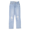 LEVI'S Wedgie Distressed Womens Jeans Blue Regular Straight Stone Wash W25 L28