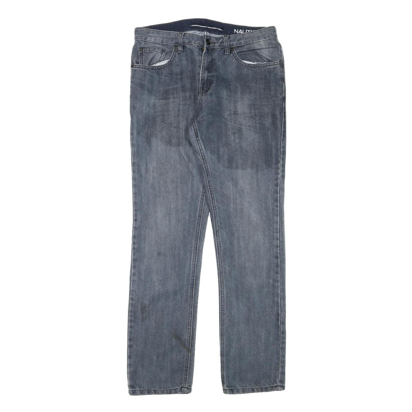 NAUTICA Womens Regular Fit Blue Denim Jeans W30 L29 Cotton Blend Zip Pockets