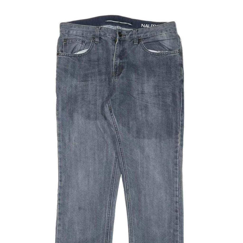 NAUTICA Womens Regular Fit Blue Denim Jeans W30 L29 Cotton Blend Zip Pockets