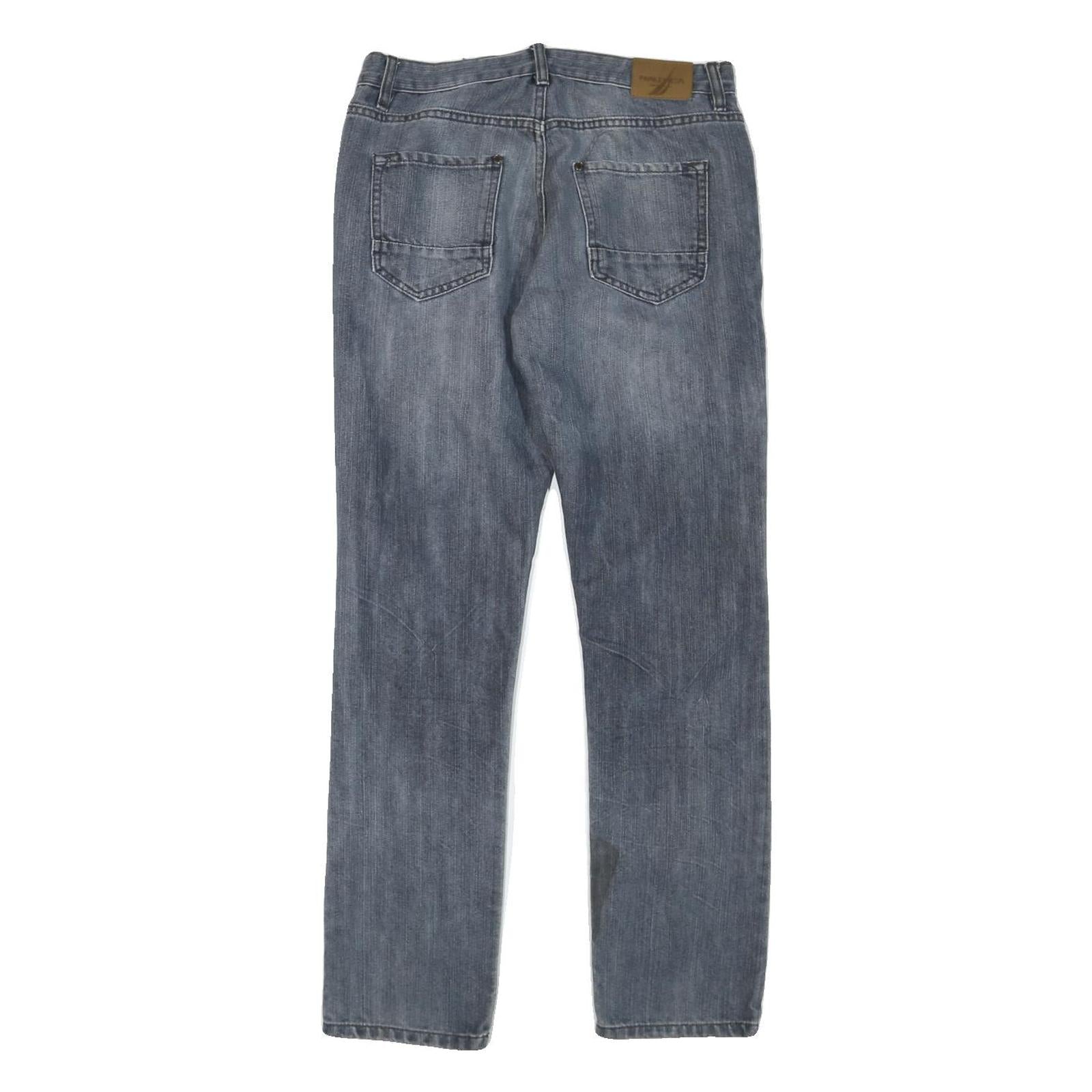 NAUTICA Womens Regular Fit Blue Denim Jeans W30 L29 Cotton Blend Zip Pockets